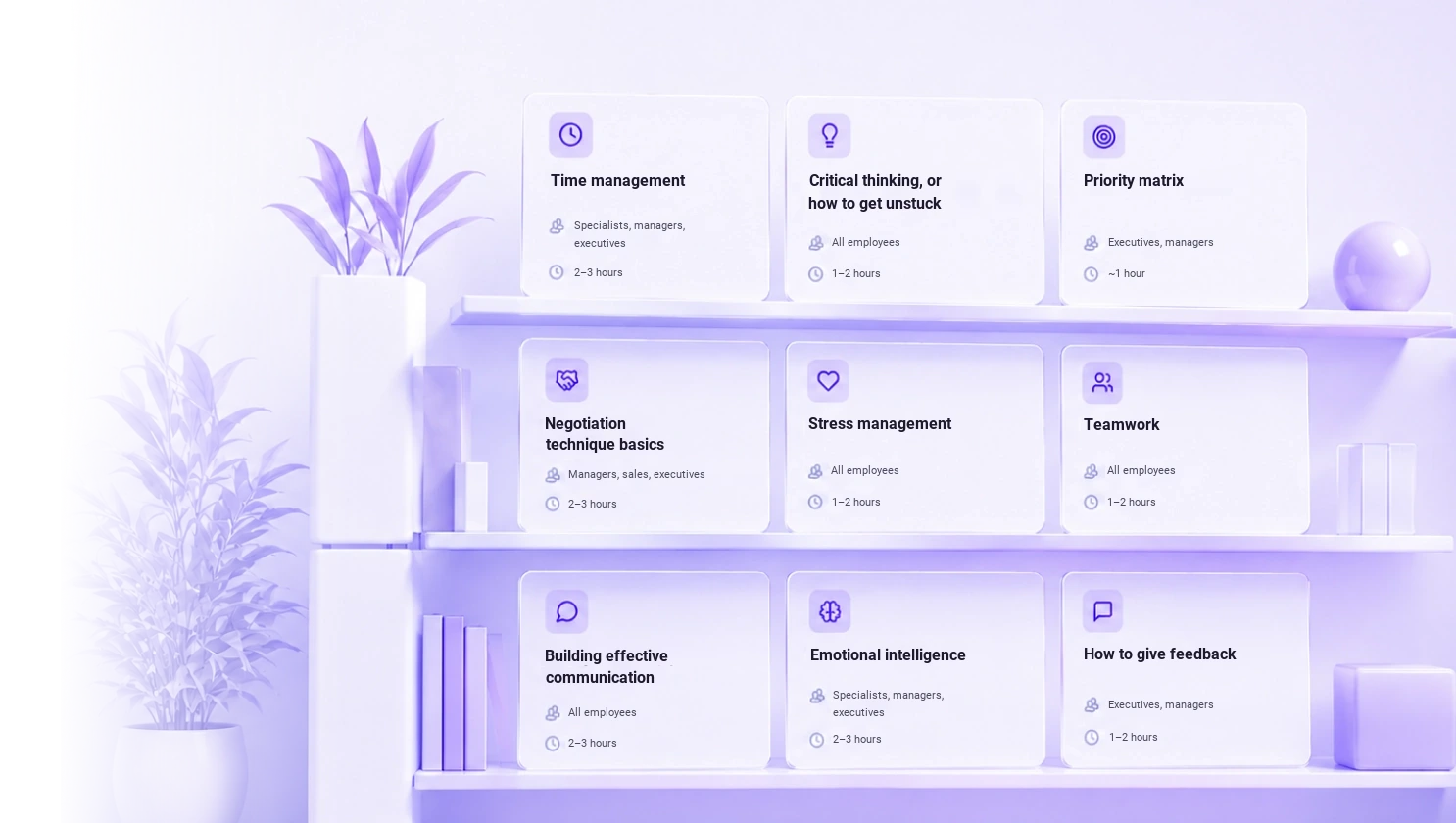 Library of ready-made courses in the Talent Rocks LMS