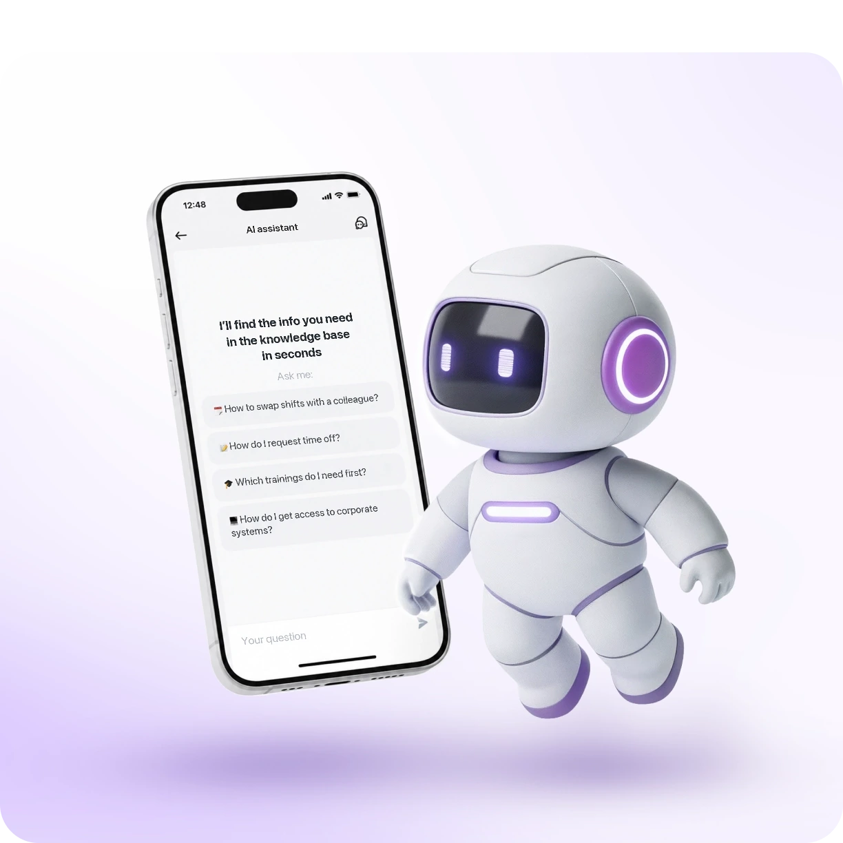 Test the AI assistant on your company’s materials
