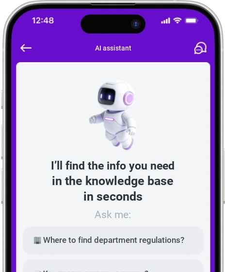 Corporate knowledge base with an AI assistant